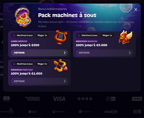 aphrodite casino bonus hebdomadaire