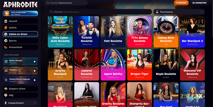 aphrodite casino live casino